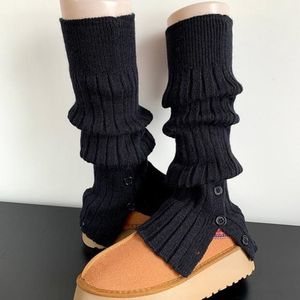 Warme herfst- en wintersokken - 40-45 cm - stapelsokken - warme beenwarmers - dames gebreide sokken met verticale strepen en split in de kuit - herfst- en winterbenodigdheden - sokken - beenwarmers