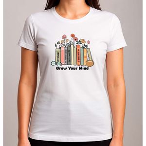 Grow Your Mind - T Shirt - BookLover - Cute - PositiveVibes - BookAddict - Boekenliefde - Vibes - IkLees - Boekenworm