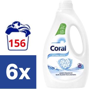 Coral Vloeibaar Wasmiddel Optimal White - 6 x 1.17 l (156 wasbeurten)