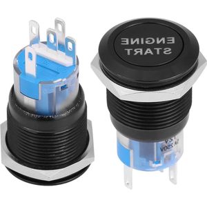 Auto Motor Start Stop Drukschakelaar - Universele waterdichte ontsteking Starter - 12V (zwart) .