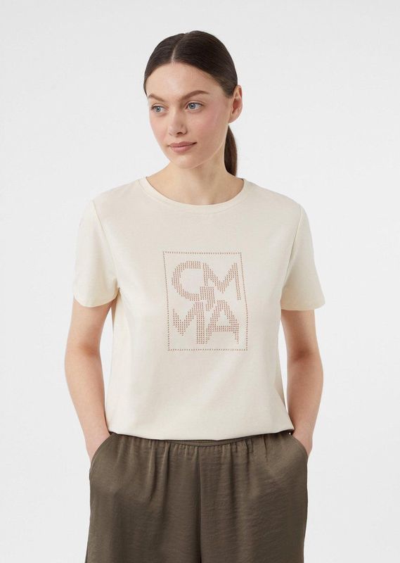 comma - T-Shirt - Regular Fit - Katoenmix