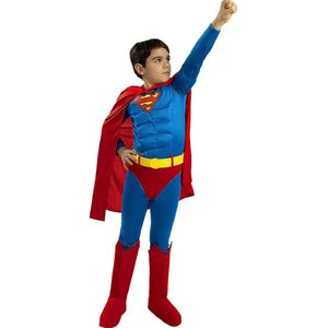 FUNIDELIA Deluxe Superman Kostuum voor Jongens - 7-9 jaar (134-146 cm) - Blauw