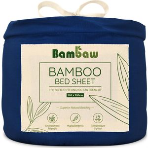 Bambaw Luxe Bamboe 2-Persoons Hoeslaken 200x200cm – Ultra ademende stof – Hypoallergeen – Beddengoed - Wit