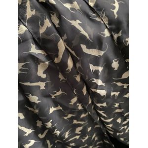 Shawl Dierenprint - katten print - lichtgewicht sjaal- zwart met goud - lange sjaal - moederdag cadeau idee - kadotip - zachte stof