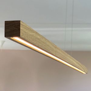Houten hanglamp - BYLUM 150 cm Eiken - Hanglamp keuken - Lamp boven kookeiland - 100% massief hout - Dimbare LED - Hoogte instelbaar