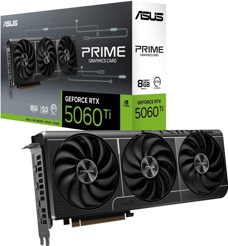 ASUS - PRIME GeForce RTX 5060 Ti - 8GB - GDDR7 - PCIe 5.0 - HDMI 2.1b - DisplayPort 2.1a