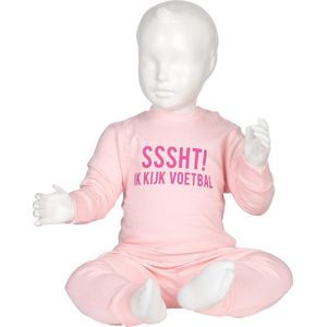 Fun2wear Pyjama SSSHT! IK KIJK VOETBAL Roze maat 128