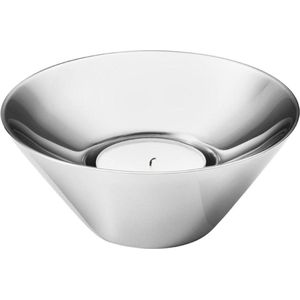 Georg Jensen - Tunes Low Theelichthouder - Roestvast Staal - Zilver