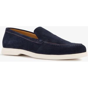 Van Beers suede heren instappers donkerblauw - Maat 46 - Echt leer - Uitneembare zool