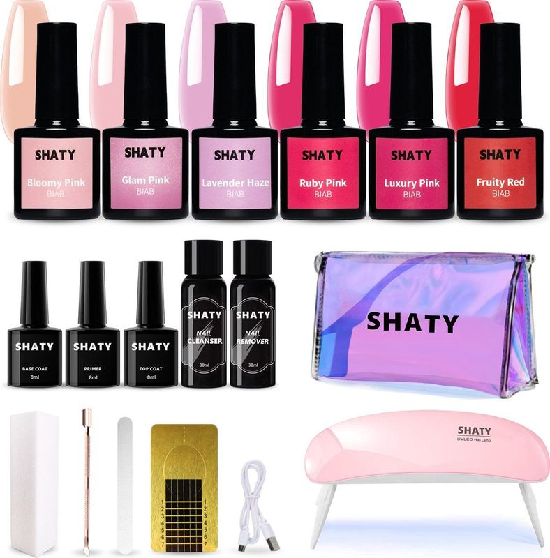 SHATY - BIAB Starterspakket - Nagellak - Transparant - 21 Dagen Hold