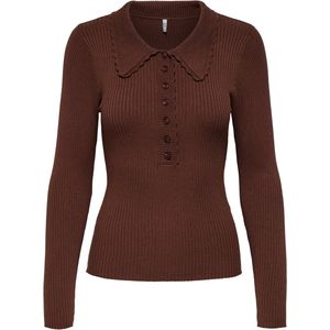 Jacqueline de Yong - Jdyada Collar Pullover - Gebreide Trui - Chocolate Torte - Dames