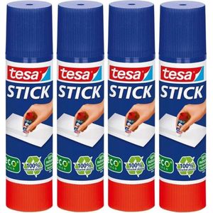 4x Tesa lijmstift 10 gram - Hobbymateriaal/knutselbenodigdheden - Lijmstiften - Plakken/lijmen - Knutselen - Knutsellijm voor kinderen/jongens/meisjes