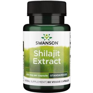 Swanson - Shilajit Extract - 400mg - 60 Vegetarische Capsules - Gestandaardiseerd op 5% Fulvinezuur