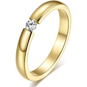 Cilla Jewels edelstaal ring Crystal Gold-15mm
