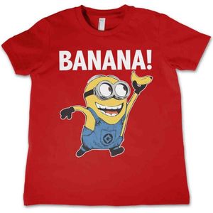 Minions Kinder Tshirt -Kids tm 4 jaar- Banana! Rood