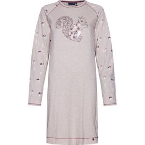 Rebelle dames nachthemd lange mouw - Beige nachtjaon ronde hals tricot - 38
