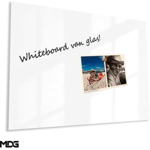 Designglas Glazen Whiteboard - Gehard Glas - Magneetbord - Memobord - Magnetisch - Krasbestendig - Frameless - 120x90cm - Spierwit
