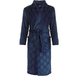 Paul Hopkins - heren badjas - kamerjas - fleece - Blauw - Maat XL