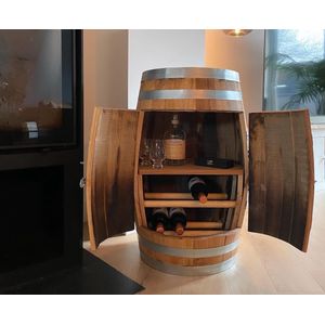 Drank kast ""Chardonnay"" - Wijnrek - Wijnkast - Wijnmeubel - Wijnvat 110 liter - Geolied kastanje hout
