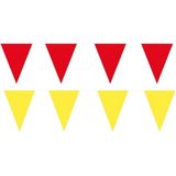 Gele/Rode feest punt vlaggetjes pakket - 80 meter - slingers / vlaggenlijn