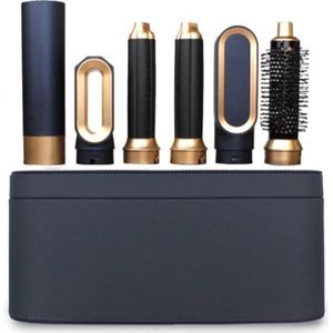 Carlovo Fohn - Airstyler - 5 In 1 Multi Styler - Haardroger - Airstyler Krultang -Haardroger Met Borstel - Met Luxe Leren Koffer - Zwart