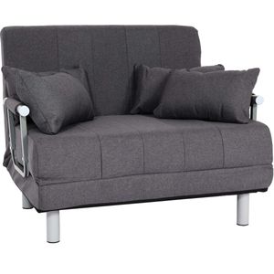 MCW-K29, inklapbare fauteuil slaapbank logeerbed, ligvlak 186x97cm stof (270g/m²) ~ donkergrijs