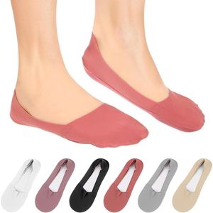 Premium - No Show Sneakersokken van katoen met siliconen pad, antislip en comfortabel - Dames Maat 35-42