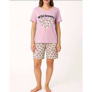 Dames Katoenen Pyjama set - Shortama 2318 XXXL Roze
