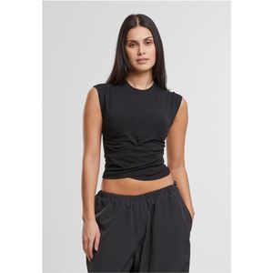 Urban Classics Cropped Wrapped Top Vrouwen Top zwart XS 95% katoen, 5% elastaan Basics