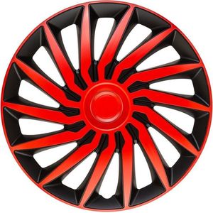 AutoStyle 4-Delige Wieldoppenset Kendo 16-inch zwart/rood