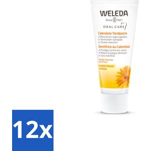 WELEDA - Tandpasta - Calendula - 75 ml - Voordeelverpakking - 12 stuks