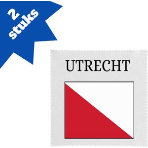 Akyol - utrecht brillendoekjes - Utrecht - toeristen - stad - vlag - geschenk - cadeau - kado - 17,8 bij 17,8 cm - 2 stuks