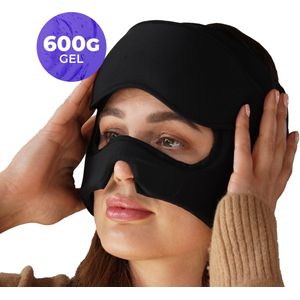 Ryce® Migraine Muts - Masker - Extra Dik 600G - Hoofdpijn - Warmte & Koude Therapie - Hot Cold Pack - Migraine is geen hoofdpijn - Zwart Eyes