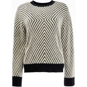 NED Trui Erith Ls Rmj Furry Print Knit 25w1 U386 05 18-900 Shortbread-black Dames Maat - 3XL