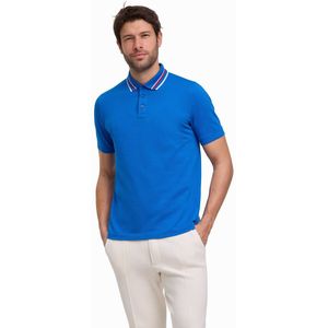 FALKE Basic Apparel Pima Piqué Collar Detail zacht huidvriendelijk katoen polo shirt heren blauw - maat M