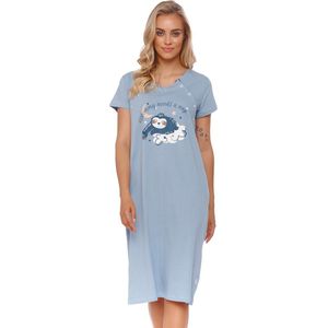 Doctor Nap Katoenen Nachthemd met Magnetische Drukknoopjes Borstvoeding Zwangerschap Nachtkleding Flow TCB.9992 XXL