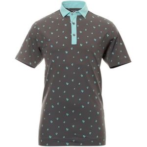 Footjoy Heren Golfpolo Scattered Floral Lava Maat M