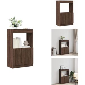 vidaXL Hoge Kast - Hoge Kasten - Boekenrek En Kast - Dressoir - Hoge kast 63x33x100 cm bewerkt hout bruin eikenkleurig
