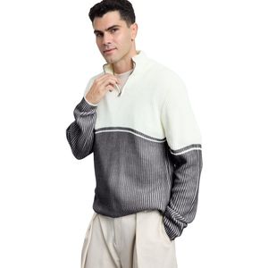 Trendyol Antracietkleurige Regular Half Turtleneck Color Block Knitwear Trui Tmnaw25Kz00006