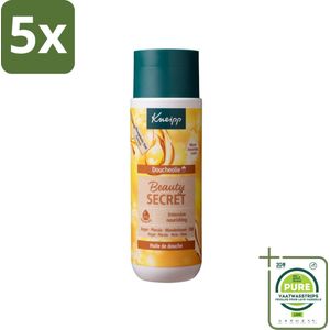 5 x Kneipp - Doucheolie - Beauty Secret - 200 ml - Grootverpakking - Doucheolie - Huidverzorging - Argan Olie - Marula Olie - Wonderboom Olie