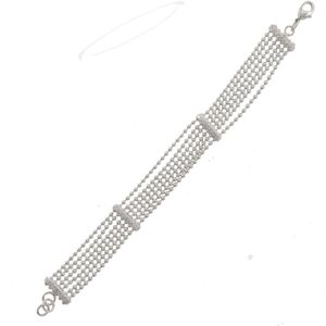 Behave Armband - zilver kleur - bolletjes schakel - minimalistische armband - schakelarmband - 18 cm