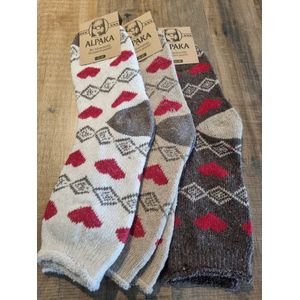 3 Paar - Alpaca Wollen Sokken - Maat 35-38 - Huissokken - Cadeau Artikel - Wintersokken