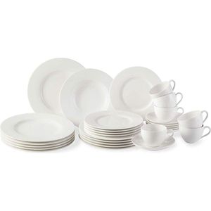 vivo by Villeroy & Boch Group - Basic White, combi-set, 30-dlg., Premium Porselein, wit