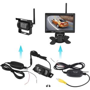 Nachtzicht Draadloze Auto Reverse Backup Camera-Nachtzicht Draadloze RCA Video Zender & Ontvanger IP67 Waterdicht-Uitgerust met 7 stks IR LED's .