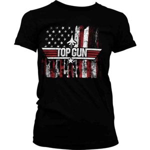Top Gun Dames Tshirt -S- America Zwart