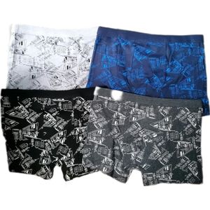 Boxershort - Heren - Set Van 4 - Print - 4 Kleuren - Maat L - Cadeau - Kerst