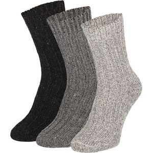 Apollo - Noorse wollen werksokken - Multi color - Maat 39/42 - Werksokken heren - Warme wollen sokken - Werksokken heren 39 42 - Naadloze sokken