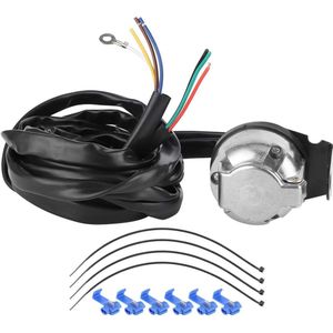 Aanhangwagenconnector Europese 7-polige aanhangerconnector - 2 m kabel voor vrachtwagens - semi-trail bedrijfsvoertuigen .
