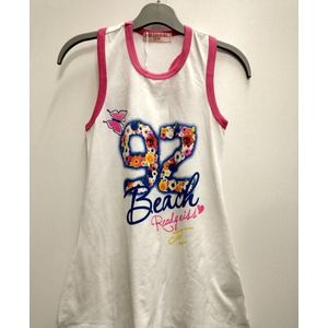 Meisjes jurk Beach roze wit blauw Maat 92/98 strandjurk