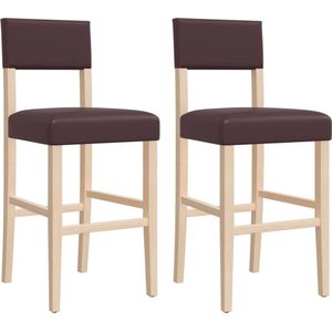 vidaXL-Barstoelen-2-st-massief-rubberhout-en-kunstleer